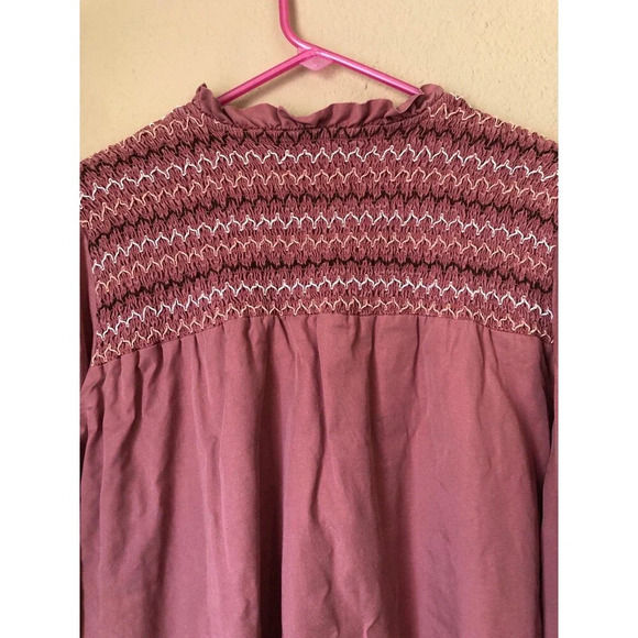 Anthropologie Pink Smocked Blouse - Picture 5 of 7